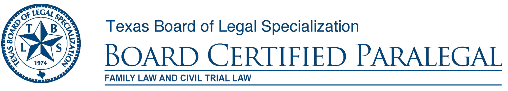 Logo of Texas Board of Legal Specialization. 